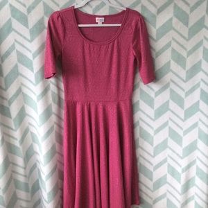 NWOT Textured Skater Dress, Magenta, Size M